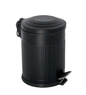 Vintage Siyah Çizgili 12 Litre Çöp Kutusu Çöp Kovası