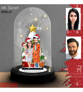 Özel Noel Hediyesi: Kişiye Özel Karikatür Işıklı Fanus Biblo ile Sevgilinize Unutulmaz Bir Tatil Hediyesi!" Noel Hediyesi, Yılbaşı Hediyesi