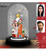 Özel Noel Hediyesi: Kişiye Özel Karikatür Işıklı Fanus Biblo ile Sevgilinize Unutulmaz Bir Tatil Hediyesi!" Noel Hediyesi, Yılbaşı Hediyesi