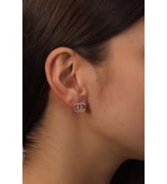 Gümüş Rose Kaplama Beyaz Zirkon Taşlı Gucci Model Küpe