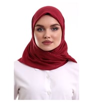 Kofra Desenli Baş Örtü - Kırmızı (Karışık)
