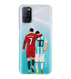 Oppo A52/A72/A92 Uyumlu Lionel Messi ve Cristiano Ronaldo Desenli Şeffaf Telefon Kılıfı