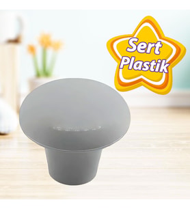 Sert Plastik Mantar Düğme Kulp Gri Dolap Mobilya Mutfak Dolabı Çekmece Kapak Kulpu Kulbu