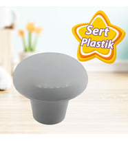 Sert Plastik Mantar Düğme Kulp Gri Dolap Mobilya Mutfak Dolabı Çekmece Kapak Kulpu Kulbu