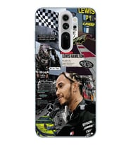 Redmi Note 8 Pro Uyumlu Lewis Hamilton Kolaj Tasarımlı Şeffaf Telefon Kılıfı