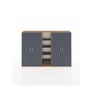 Arges Dolap 12 Raflı 4 Kapaklı 220x30x163 Çam-Antrasit