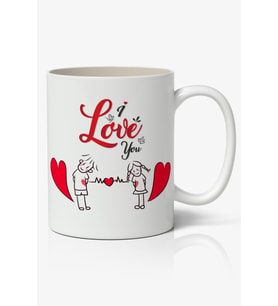 I Love You Sevgililer Günü 14 Şubat 01 Temalı Beyaz Kupa Bardak Sevgiliye Hediye