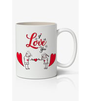 I Love You Sevgililer Günü 14 Şubat 01 Temalı Beyaz Kupa Bardak Sevgiliye Hediye