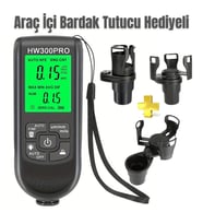 HW-300PRO Oto Boya Kalınlık Ölçer Fe NFe 2000µm + 2 Fonksiyonlu Bardak Tutucu Hediyeli