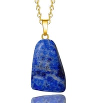 Sertifikalı Şekilsiz Doğal Lapis Lazuli Taşı Kolye (Çok Renkli)