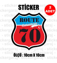 70 karaman memleket rota gidiş etiket sticker çıkartma - 2 adet - motosiklet araba otomobil kamyon kamyonet cam uyumlu