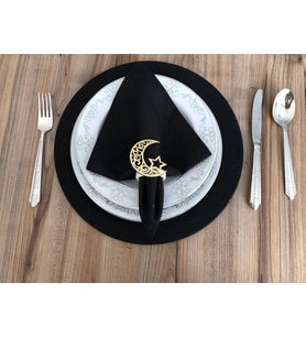 RAMAZAN ÖZEL PEÇETE HALKASI MODEL-3 (6 ADET) (Krem)