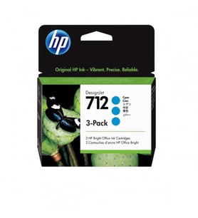 HP HP 3ED77A (712) MAVİ 29 ML 3 PACKS GENİŞ FORMAT MUREKKEP KARTUŞU
