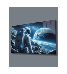 Miyrem Glasses Collection -A1^#  Uzay Görseli Astronot Cam Tablo  -Artificial Intelligence (Çok Renkli)