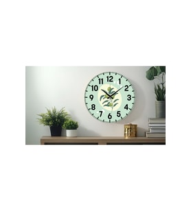 Dekoratif Türkçe Rakamlı UV Baskılı Duvar Saati (Sessiz) Akar Mekanizma 40CM Metal Akrep Yelkovan