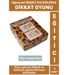 Eğitici Görsel Algı Hafıza Dikkat Koordinasyon Gelişimi Eğlenceli NEŞELİ KALEMLERLE DİKKAT OYUNU
