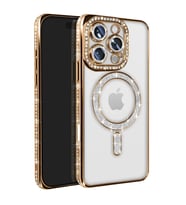 Apple İphone 16 Pro Max Kılıf Joke Simli Magneticsafe Kılıf - Gold