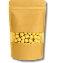 Kraft Pencereli Doypack Kilitli Stand Up Pouch, Gıda Uyumlu, Yeniden Kapanabilir Zipli (100, 13x22,5)