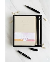 Lizy Defter & Kalemlik Hediye Seti (Çizgili, 168 Yaprak) (Krem)
