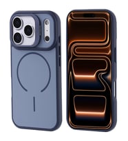Apple iPhone 17 Pro Max Kılıf M-safe Şarj Özellikli Kamera Standlı Notron Kapak (Lacivert)