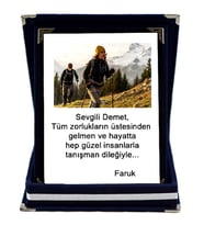 KİŞİYE ÖZEL FOTOĞRAF BASKILI PLAKET MAVİ