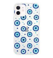PrintiFy Apple  iPhone 12 ile Uyumlu 1mm Slim Fit Nazar Boncuğu 1 Baskılı Şeffaf  Kılıf