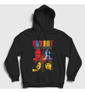 Presmono Unisex Beyaz Band Red Hot Chili Peppers Kapüşonlu Sweatshirt 107100tt (Siyah)