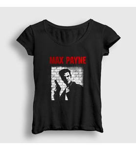 Presmono Kadın Siyah Max Payne Oyun T-Shirt 448942tt