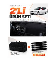 e-biz HONDA CİVİC EK-EJ-EM (1995-2000) Uyumlu Torpido Örtüsü + Tay Tüyü Çanta - Siyah - HO007