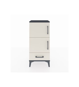 Arges Komodin 4 Raflı Tek Çekmeceli 2 Kapaklı 44x30x96 Antrasit-Aytaşı