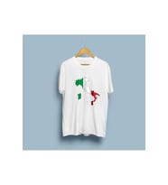 Oversize Italy / İtalya Haritası ve Bayrağı unisex T-shirt (Beyaz)