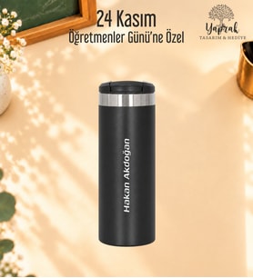 Öğretmenler Günü Hediyesi Kişiye Özel İsim Baskılı 500 Ml Renkli Termos