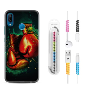 Huawei P20 Lite Mate 10 20 Lite Pro P40 Lite KılıfKablo Koruma Spiral Silikon Boks Eldiveni 1763