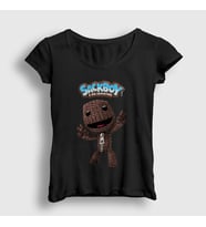 Presmono Kadın Beyaz Sign Sackboy A Big Adventure T-Shirt 544969tt (Siyah)
