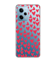 Redmi Note 12 Pro 5G Uyumlu Kalp Desenli Şeffaf Telefon Kılıfı