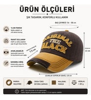 Valkyrie Original The Black Nakışlı Unisex Beyzbol Şapkası Vintage Eskitme Pamuk Ayarlanır Kahve Sarı