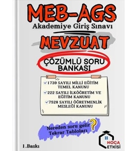 MEB AGS Mevzuat Çözümlü Soru Bankası Hoca Etkisi