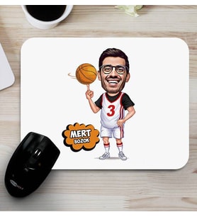 Basketbol Oyuncusu Sevgiliye Karikatürlü Mouse Pad