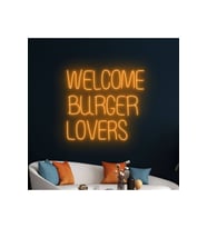 WELCOME BURGER LOVERS YAZILI Neon Tabela