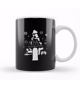 Die Hard Christmas Tree Silhouette Kupa Bardak Porselen