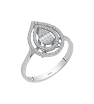 Sirius  F Renk 0,23 Karat Baget Pırlanta Damla Yüzük 0741R0055