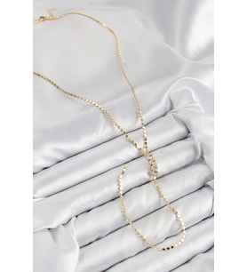 Pirinç Zirkon Taşlı Ezme Zincirli Model Gold Renk Y Kolye 5886 - SSSSSS1442-3507