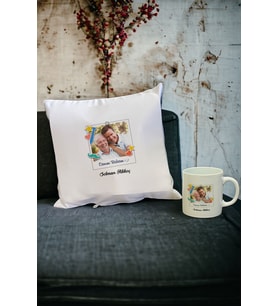 Canım Babam Fotoğraflı Kupa Bardak ve Yastık Set (Beyaz)