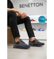 United Colors Of Benetton Lacivert Bağcıklı Cilt Erkek Spor Ayakkabı BNI-12114 M