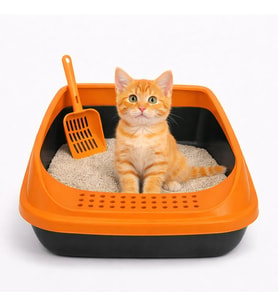 Açık Kedi Tuvaleti Yüksek Kenarlı Kedi Kumu Kabı, Kum Dağılmaz, Kolay Temizlenir, Kürek Dahil