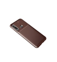 Huawei Y6p Kılıf Auto Focus Karbon Kapak - Kahverengi