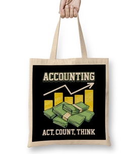 Funny Accountingt Act Count Think CPA Accountant Bez Çanta Uzun Saplı