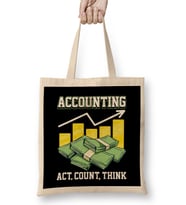 Funny Accountingt Act Count Think CPA Accountant Bez Çanta Uzun Saplı