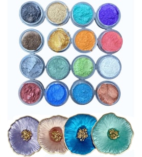 Lexroo Reçine 16lı Toz Pigment Boya Seti 16x10ml Reçine Mini Pigment A2