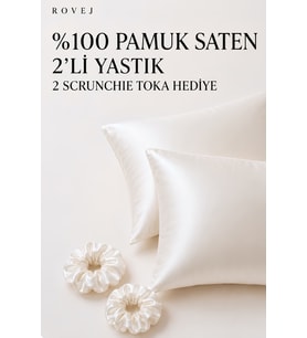 %100 Pamuk Saten 2'li Yastık Kılıfı 50x70 Zarf Kapanışlı